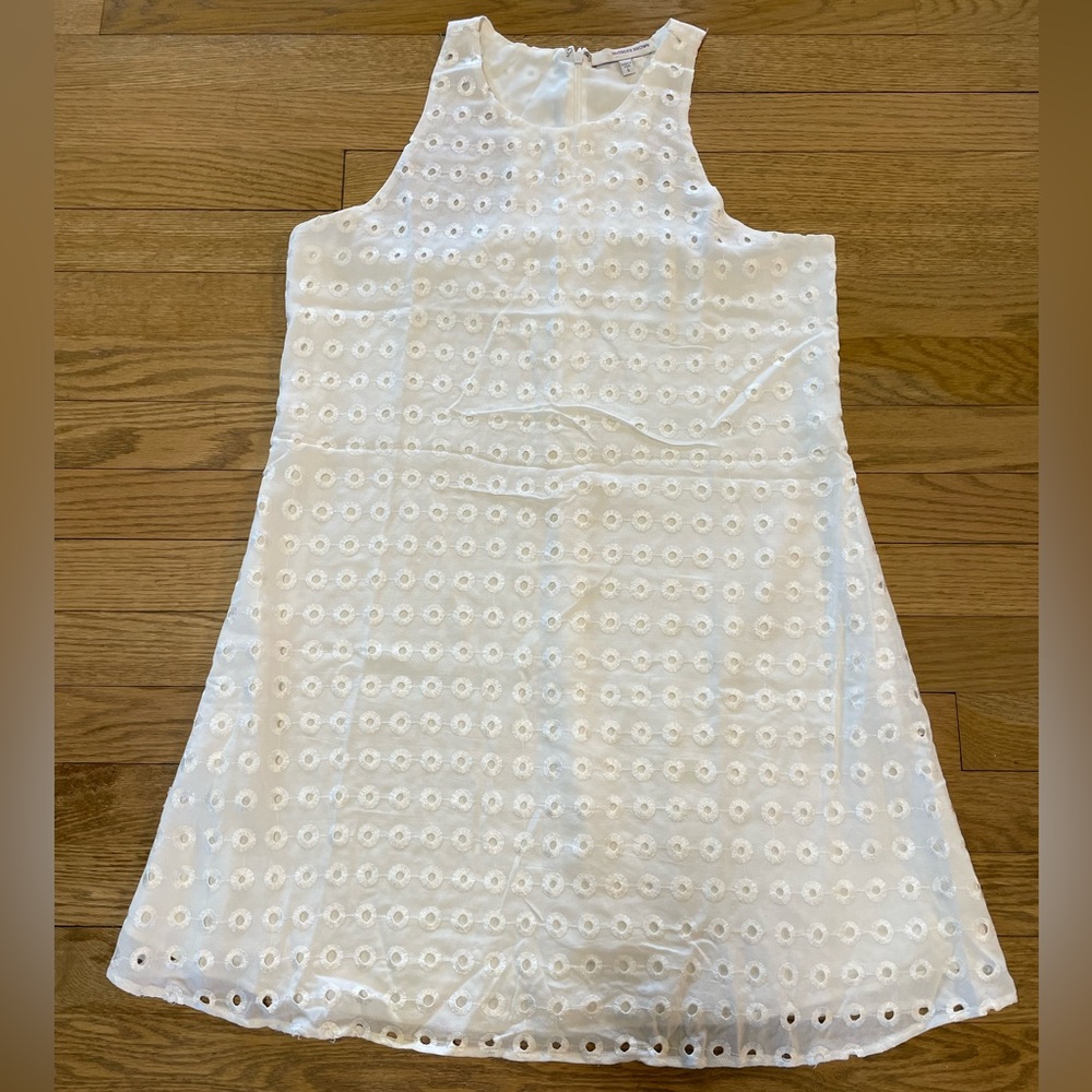 LAVENDER BROWN White Eyelet Sleeveless Short Summer Dress